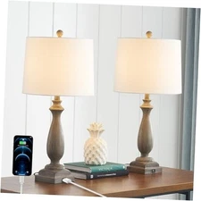 ??-???? Rustic Table Lamp Set of 2 for Living Room, Vintage Farmhouse 