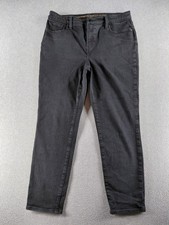 Chico's Women's Jeans Sz 1 Black So Slimming Girlfriend Slim Leg Ankle Mid Denim
