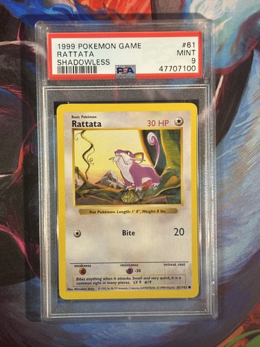 Rattata (Shadowless) graded PSA 9 for sale on eBay