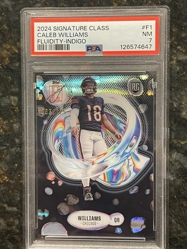 2024 Signature Class Caleb Williams Fluidity-Indigo #F1 /175 RC PSA 7