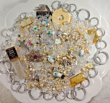 White Pearl Clear Beads Jewelry Making Lot Faux Pearl Glass Crystal Charms
