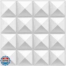 TroyStudio Acoustic Sound Diffuser Panels, 12 X 12 X 1 inches 16 Pcs PVC Plas