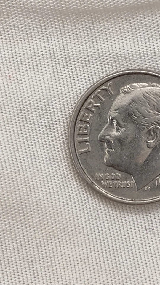 1994 Philadelphia Mint Roosevelt Dime Error Off-center Strike - Image 3 of 4