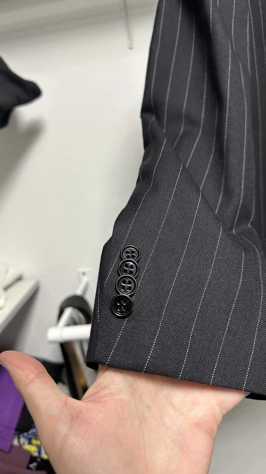 Traje Ralph Lauren Etiqueta Púrpura Para Hombre Vintage Lana Rayas Doble Pecho Talla 38 Foto 4 de 4