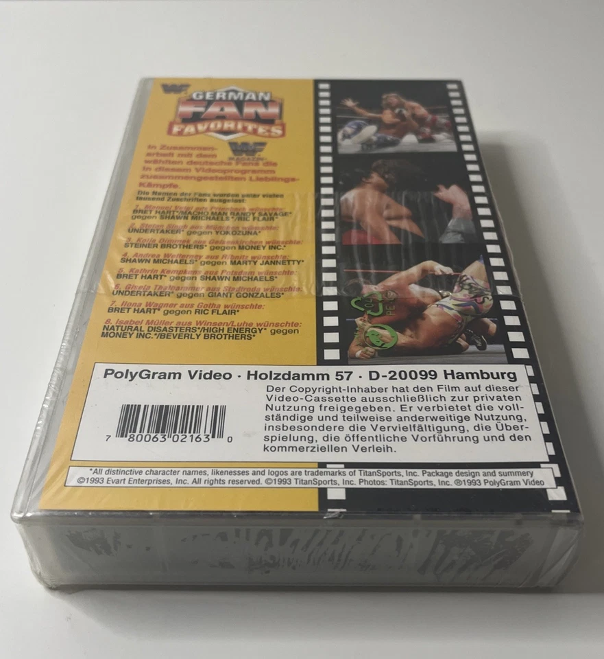 VHS Wrestling German Fan Favorites WWF 120 Minuten OVP Sealed Video Kassette Rar - Bild 4 von 4