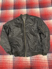 VTG Southpole Black / Gray Reversible Quilted Bomber Zip Jacket Y2K Mens L 90 s