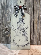 Mini Cutting Board Black And White Snowman Wall Decor