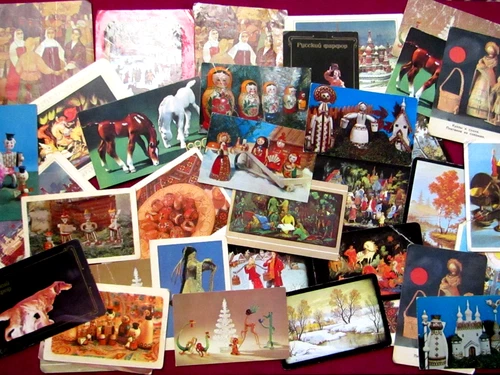 USSR Soviet Russia Pocket calendars Folk crafts, art 40 pcs lot