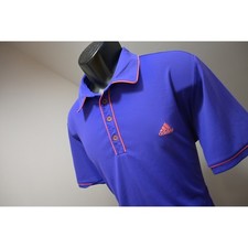 Adidas Polo Shirt ClimaCool Men Large Purple Excellent Short Sleeve Performance
