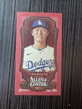YOSHINOBU YAMAMOTO 2024 TOPPS ALLEN & GINTER MINI RED RC #201 4/5 DODGERS