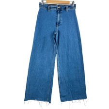 ZARA Marine Straight Wide Leg Jeans 90s retro boho high waist sz 8