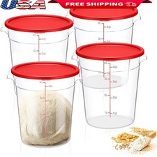 4Qt Clear Food Storage Containers Set of 4 Dough Ingredients Dishwasher Safe New
