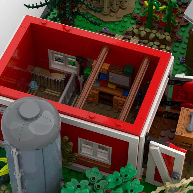 MOC-211399 Modular Building: Farm Life with Barn and Farmhouse 2855 Pieces  - Image 4 of 4