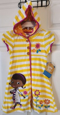 Disney Store Doc Mcstuffins Swim Hooded Cover up Robe Size 5/6 Small Kids