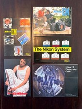 Nikon Camera Manuals  Brochures Lot EM F2 EL-Nikkor System Guides Vintage