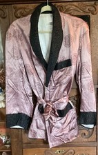 Vtg Dusty Purple Satin Asian Inspired Mens Smoking Jacket Gorgeous M 34 36 Chest