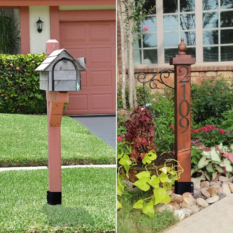 6 Pcs Fence Post Anchor Ground Spike 4x4 Metal Post Stake 24 Inch for Mailbox De - Image 2 of 4