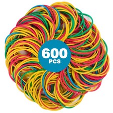 600PCS Large Rubber Bands Heavy Duty Long Rubber Bands 4 Assorted Colors Size 16