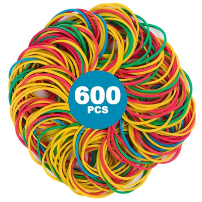 #ad 600PCS Large Rubber Bands Heavy Duty Long Rubber Bands 4 Assorted Colors Size 16 $8.54