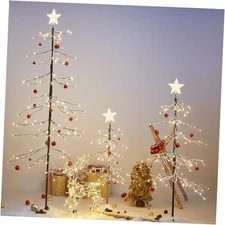  3-4-6FT Snowy Fir Tree, 328 LED Lights, for Indoor and Outdoor Use, Warm 