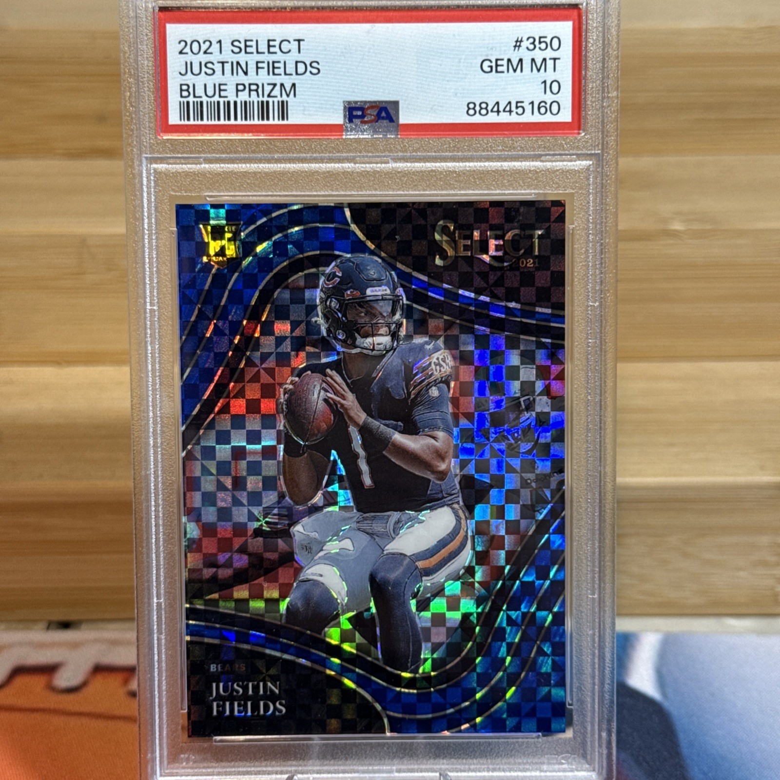 2021 Panini Select - Field Level Justin Fields /49 Rookie #350 Blue Prizm PSA 10