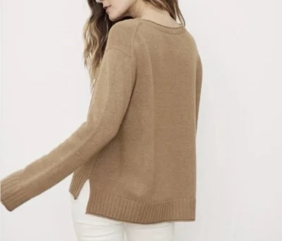 JENNI KAYNE Women's Size XS Everyday Sweater Camel Pullover Wool Cashmere Knit