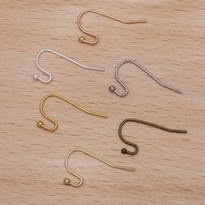 40PCS Brass Earrings Dangle Hook Wires Gold/Bronze/Rose Gold 13X30mm CEA08