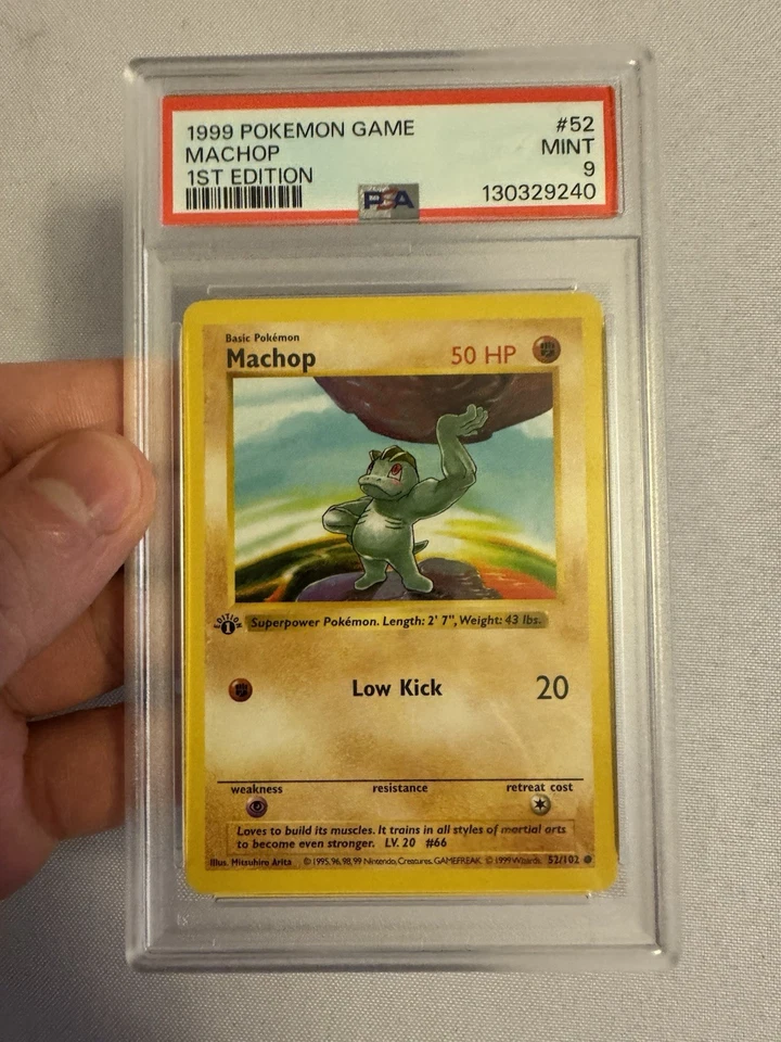1999 Pokemon - 1st Edition Shadowless Machop - Base Set 52/102 - PSA 9 Mint!! - Image 2 of 4