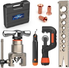 Eccentric Flaring Tool Kit 45° w/ Cutter Deburring Tool HVAC Set