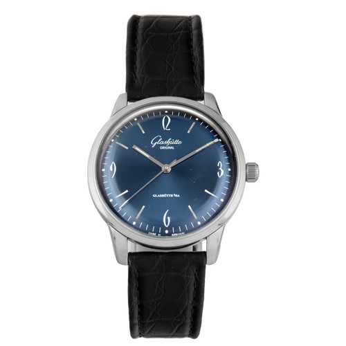 Glashutte Original Vintage Sixties Steel Blue 39mm 1-39-52-06-02-04 Full Set