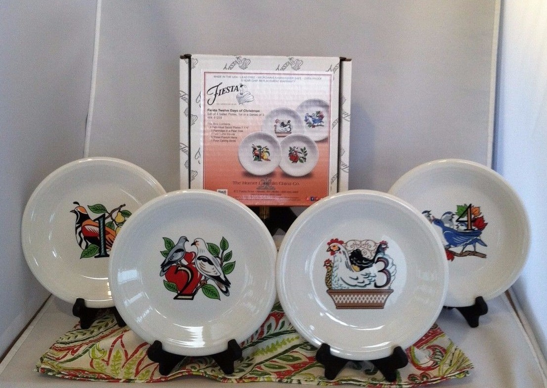 Fiestaware 12 Days of Christmas Salad Plates Fiesta First in