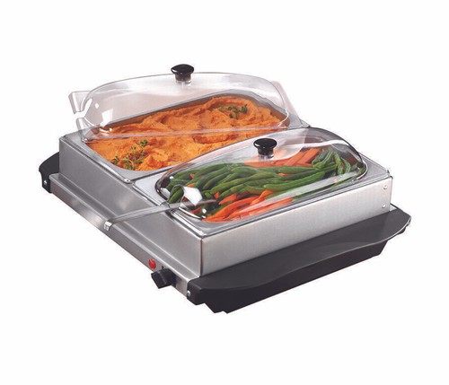 Brentwood Double Buffet Server & Warming Tray Two 1.5 Qt Removable SS Pans NEW - Picture 4 of 7