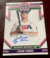 2022 Panini Stars & Stripes Baseball LOGAN TANNER *Blue Ink Auto SP!* #147/399!