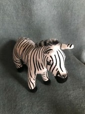 Gently Used FAO Schwartz Plush Black  White ZEBRA Stuffed Animal   7.5inches hi