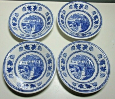 SET of Ten Strawberry Street BLUE WHITE 