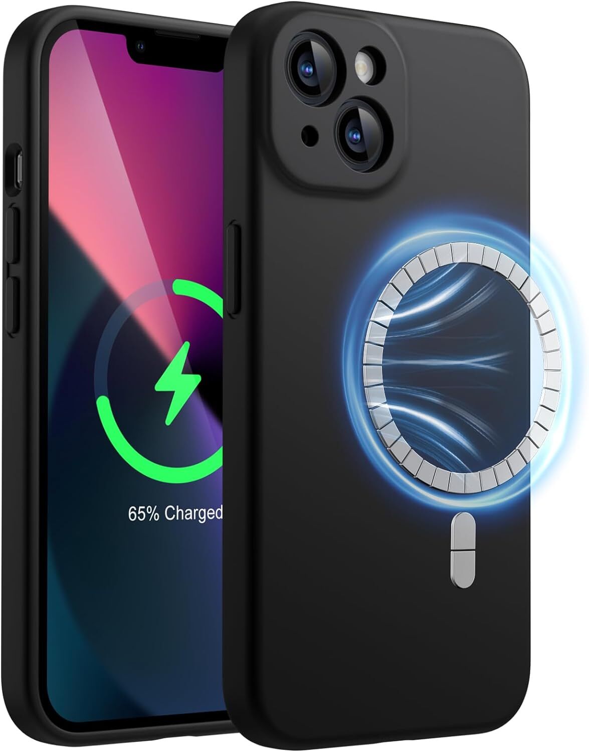 Magnetic Silicone Case for iPhone 13 6.1-Inch, Compatible with MagSafe, Silky-So