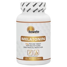 Melatonin 2mg Tablets   Sleep Aid, Relaxation  Nighttime Recovery   Sowelo