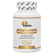 Melatonin 2mg Tablets – Sleep Aid, Relaxation & Nighttime Recovery – Sowelo