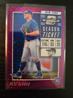 2019 Panini Chronicles #1 Pete Alonso Contenders Optic Purple Mojo #D /75 RC