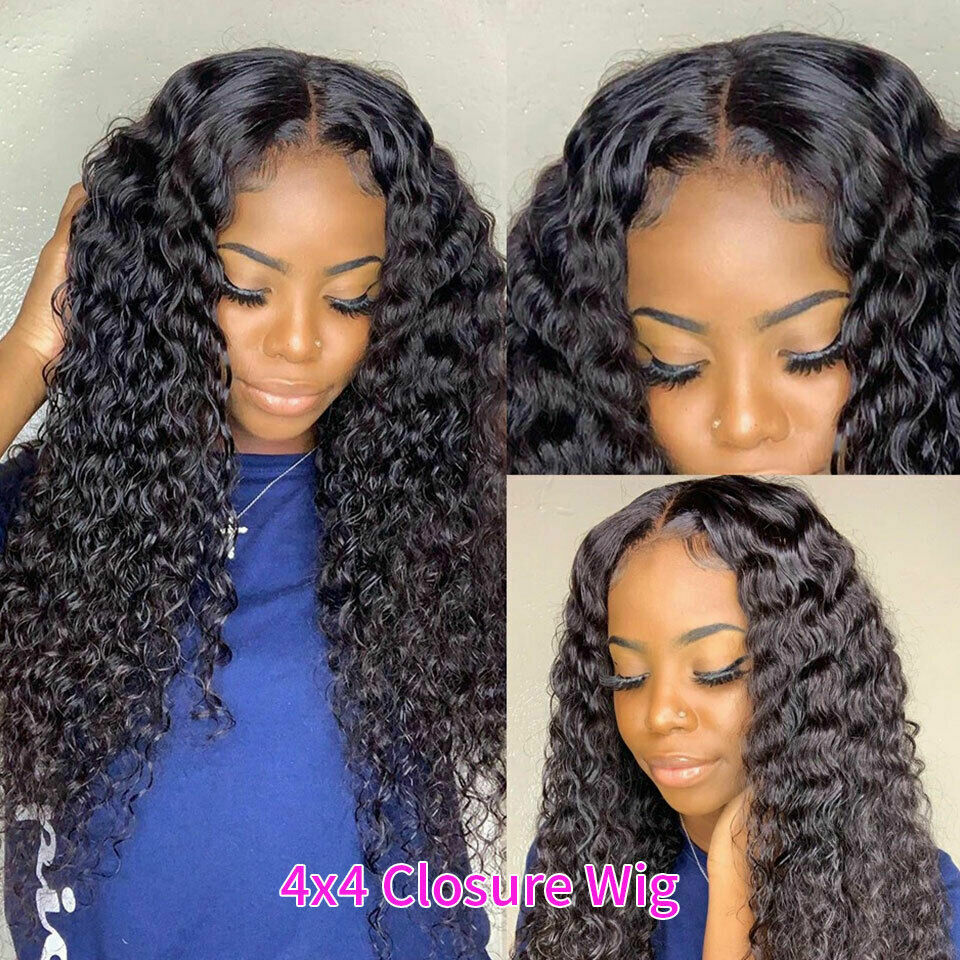 Deep Water Wave Lace Front Human Hair Wigs Glueless Brazilian Lace Closure Wigs Super zysk, wybuchowe kupowanie