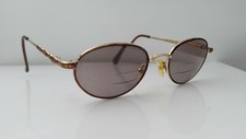 Vintage Tura 883 Brown Gold Metal Oval Sunglasses FRAMES ONLY Japan