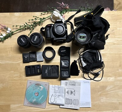Nikon D3300 Camera 55-200mm Lens, 18-55mm Lens, 18-105mm Lens, And  Accessories