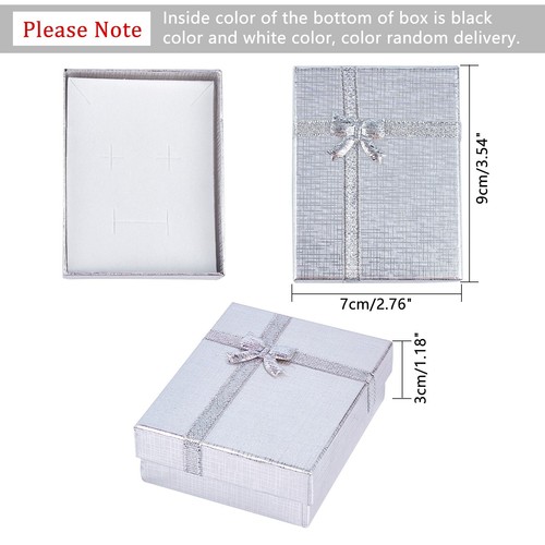 12pcs Valentines Jewelry Display Box Gift Box Sponge Necklace Silver 3.5''x2.7'' - Picture 5 of 11