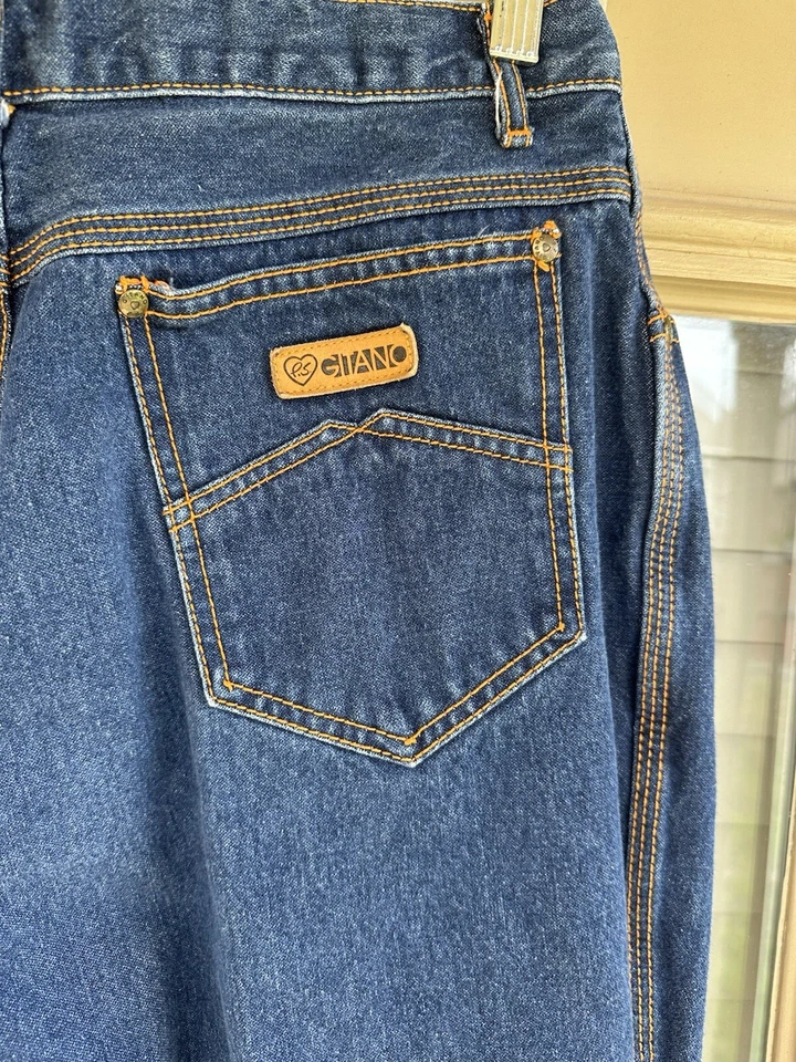 VTG Gitano Jeans Straight Wide Leg Orange Stitching Size 18 “ALTERED WAIST READ” - Image 4 of 4