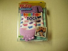 Teether Sock With Butterflies By Nuby, 3 Months, Girl, Brand New