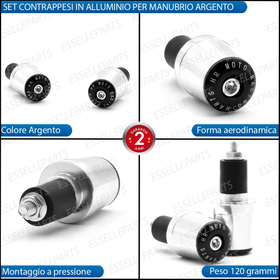 BILANCIERI MANUBRIO STABILIZZATORI ARGENTO PER BMW R 850 R - Immagine 2 di 4