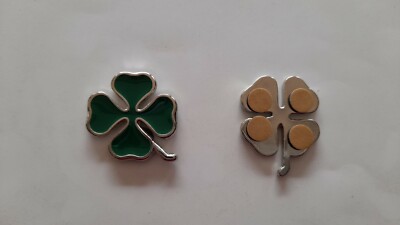 ALFA ROMEO QUADRIFOGLIO VERDE Chromed metal enamel green emblem 30 mm.