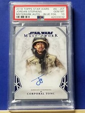Jordan Stephens - 2018 Star Wars Masterwork Blue Foil Autograph  PSA 10   #31/99