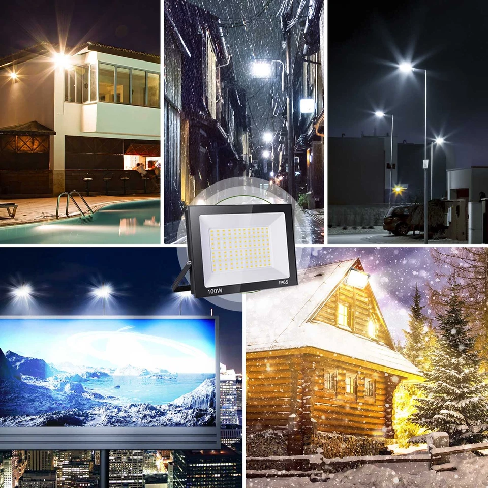 LED Strahler 10W-600W Außen Fluter Flutlicht Baustrahler Scheinwerfer 230V IP65 - Bild 2 von 4