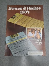 Benson & Hedges Cigarettes Print Ad 1979 8x11 Wall Art 